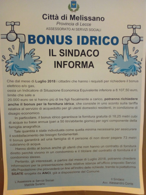 BONUS IDRICO 2018