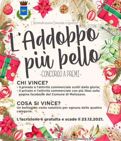 BANDO DI CONCORSO “L’ADDOBBO PIU’ BELLO – 1° EDIZ...