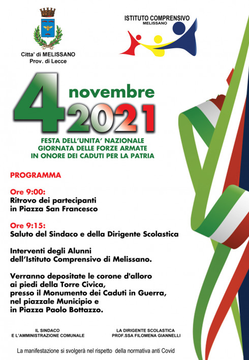 4 novembre Festa dell'Unità Nazionale