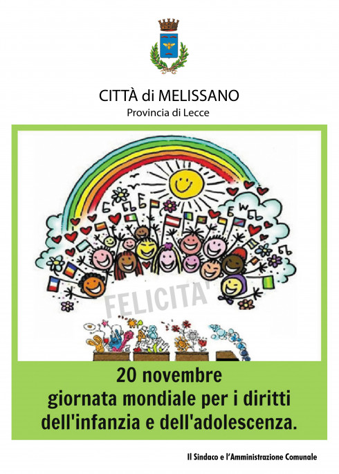 20 NOVEMBRE, GIORNATA MONDIALE PER I DIRITTI DELL'INFANZIA E DELL'ADOLESCENZA 