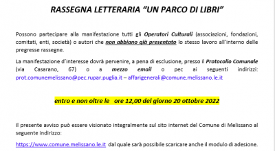 RASSEGNA LETTERARIA 'UN PARCO DI LIBRI'