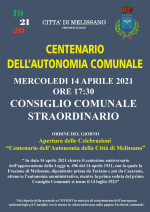 14 APRILE 2021 CENTENARIO DELL'AUTONOMIA COMUNALE